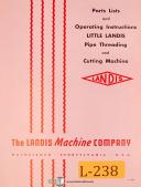 Landis "Little Landis", Pipe threading and Cutting, Parts and Operations Manual